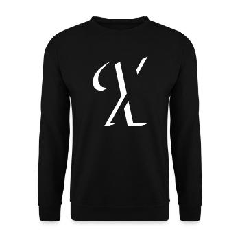 Abstract Letter Geometry Pattern in Black and White - Unisex Sweatshirt - black - Front - Alina (178cm) & Michal (187cm)