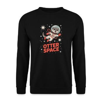 Otter Space - Unisex Pullover - Schwarz - Vorne - Alina (178cm) & Michal (187cm)