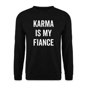 Le karma est mon fiancé - Sweat-shirt Unisexe - noir - Devant - Alina (178cm) & Michal (187cm)