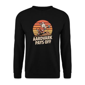 Aardvark paie fourmilier Motivation Retro - Sweat-shirt Unisexe - noir - Devant - Alina (178cm) & Michal (187cm)