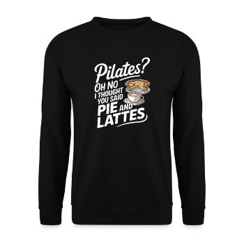 Kuchen und Latte Humor Design - Unisex Pullover - Schwarz - Vorne - Alina (178cm) & Michal (187cm)