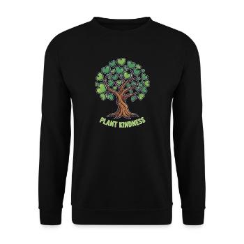 Plant Kindness Tree with Heart Leaves - Unisex Sweatshirt - black - Front - Alina (178cm) & Michal (187cm)