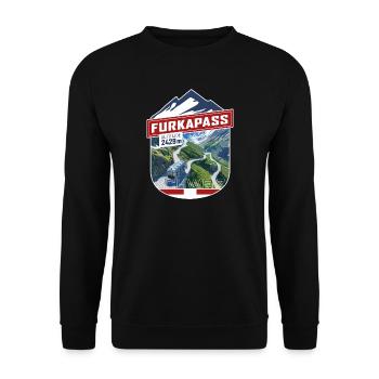 Sticker_CH_Furka - Unisex Sweatshirt - black - Front - Alina (178cm) & Michal (187cm)