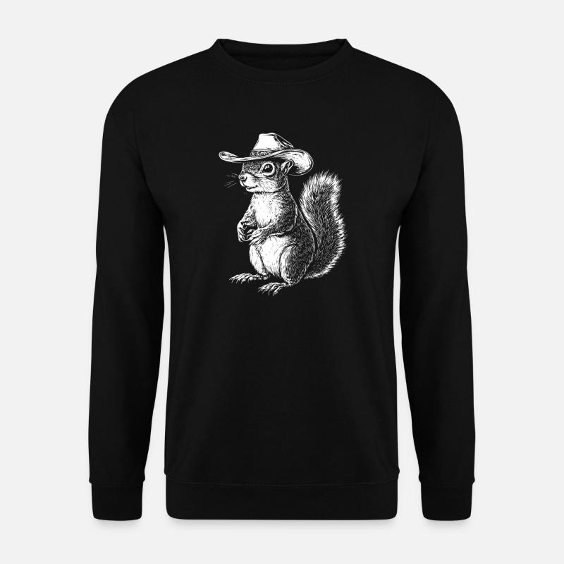 Eichhörnchen Cowboy Hut Western - Unisex Pullover - Schwarz