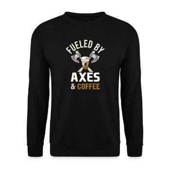 Mythologie viking Valhalla guerrier hache dictons - Sweat-shirt Unisexe - noir - Devant - Alina (178cm) & Michal (187cm)