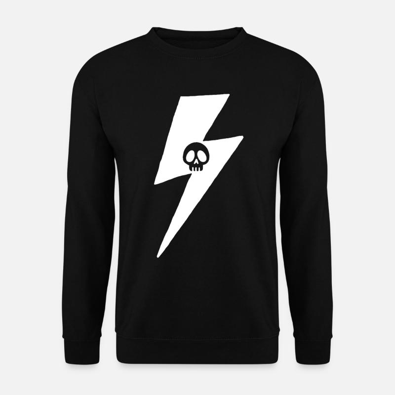 Skull and White Lightning - Unisex Sweatshirt - black