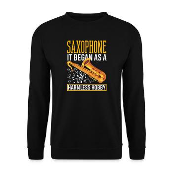 Saxofon - Unisex Pullover - Schwarz - Vorne - Alina (178cm) & Michal (187cm)