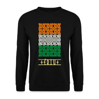 Irish Pride Celtic Ireland Flag - Unisex Sweatshirt - black - Front - Alina (178cm) & Michal (187cm)