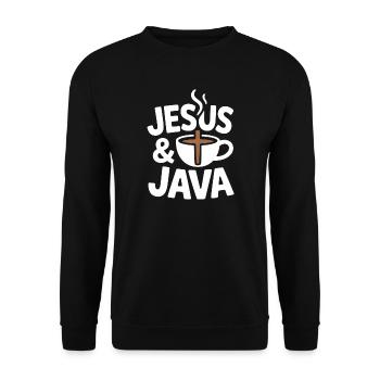 Jésus et le café pour les amateurs de café - Sweat-shirt Unisexe - noir - Devant - Alina (178cm) & Michal (187cm)