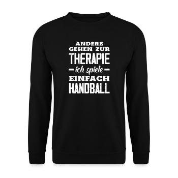 Handballspieler Handball Handballer Geschenke - Unisex Pullover - Schwarz - Vorne - Alina (178cm) & Michal (187cm)
