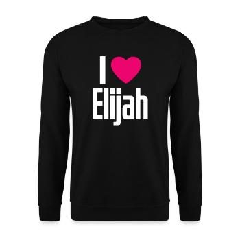I Love Elijah Pink Heart I Love Elijah - Unisex Sweatshirt - black - Front - Alina (178cm) & Michal (187cm)