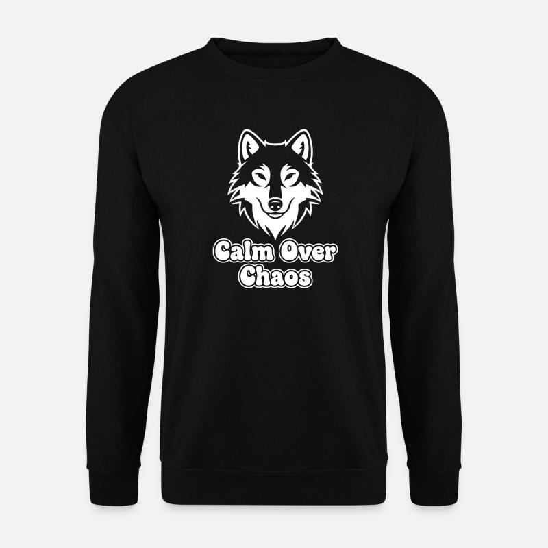 Calm Over Chaos Wolf - Unisex Sweatshirt - black