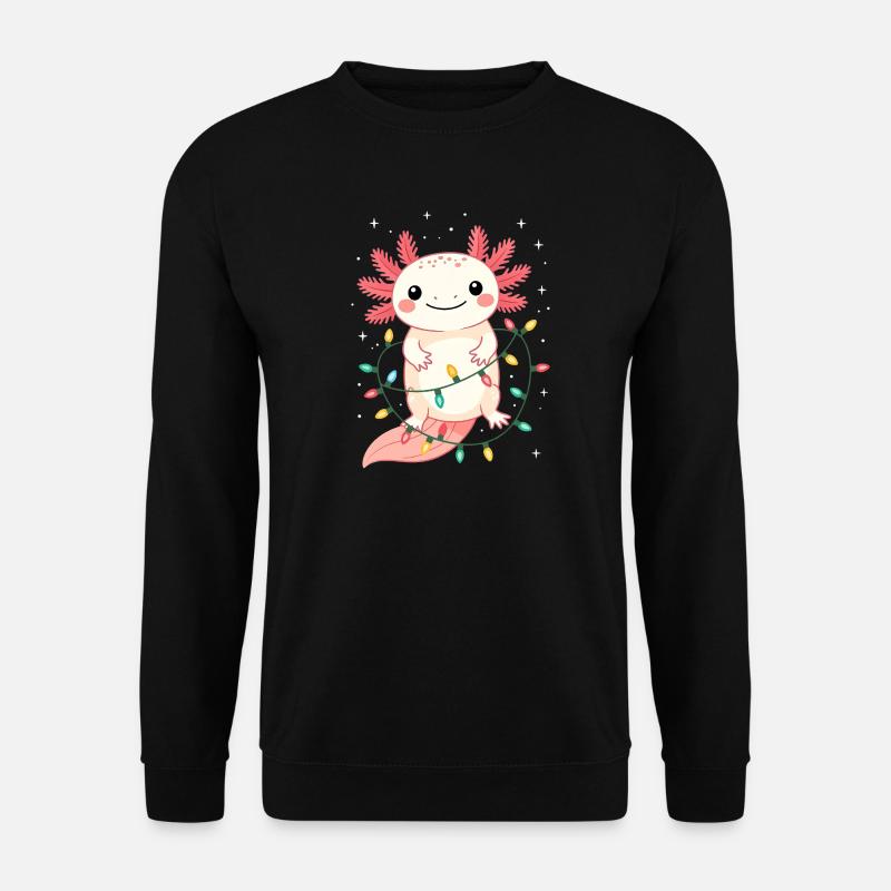 Pull de Noël Axolotl Drôle Mignon - Sweat-shirt Unisexe - noir