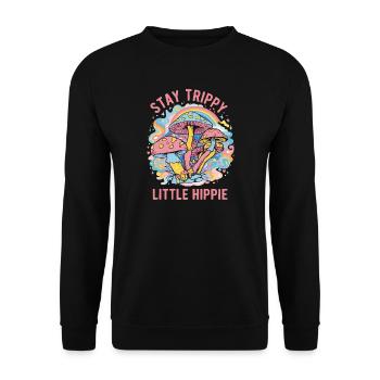 Reste Petit Art psychédélique hippie psychédélique - Sweat-shirt Unisexe - noir - Devant - Alina (178cm) & Michal (187cm)