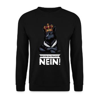 Avant de demander aux chiens de berger noir - Sweat-shirt Unisexe - noir - Devant - Alina (178cm) & Michal (187cm)