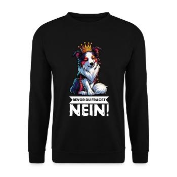Before you ask: Australian Shepherd Aussie Aussie - Unisex Sweatshirt - black - Front - Alina (178cm) & Michal (187cm)