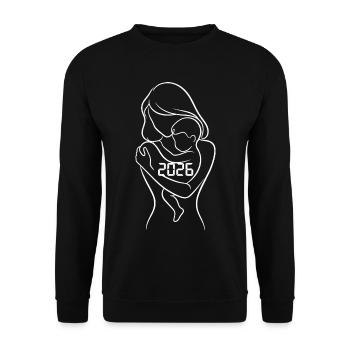 Mom 2026 – Unique bond - Unisex Sweatshirt - black - Front - Alina (178cm) & Michal (187cm)