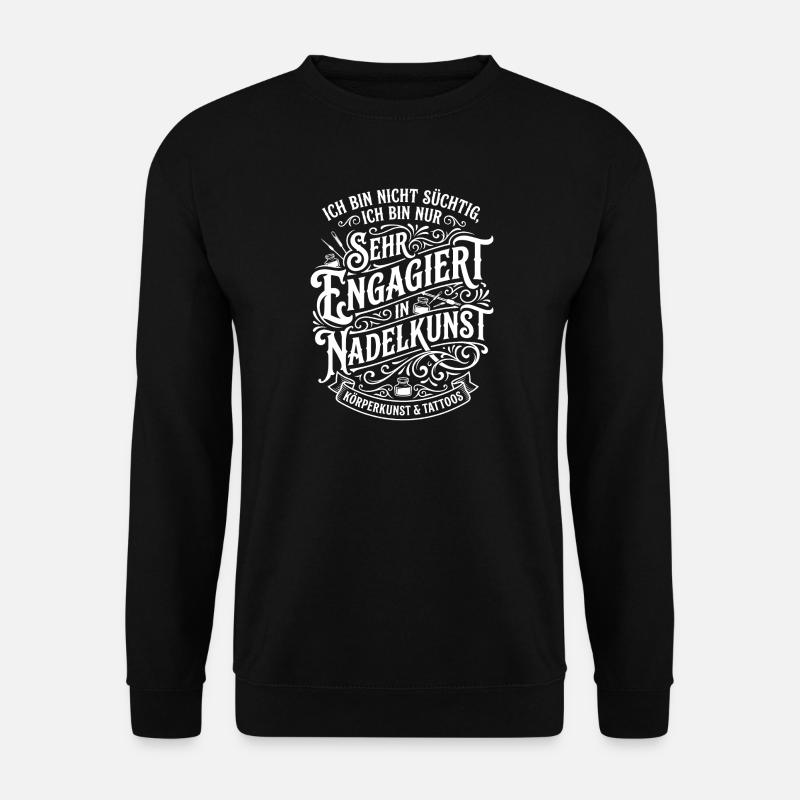Engagiert in Nadellkunst - Unisex Pullover - Schwarz