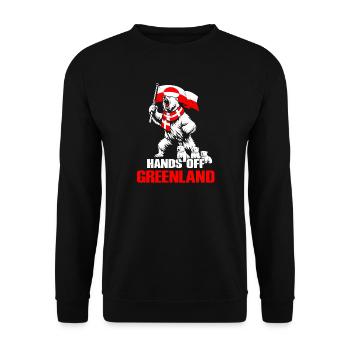 Eisbär und Grönlandflagge - Unisex Pullover - Schwarz - Vorne - Alina (178cm) & Michal (187cm)