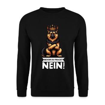 Avant que vous ne demandiez aux bergers bergers allemands - Sweat-shirt Unisexe - noir - Devant - Alina (178cm) & Michal (187cm)