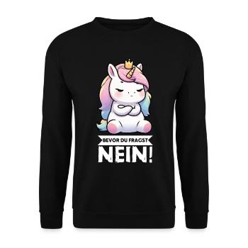 Avant que vous ne demandiez, pas de licorne licornes fan de licorne - Sweat-shirt Unisexe - noir - Devant - Alina (178cm) & Michal (187cm)