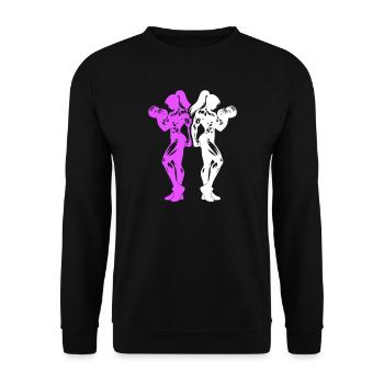 Bodybuilder Woman Fitness Team - Unisex Sweatshirt - black - Front - Alina (178cm) & Michal (187cm)