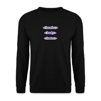 Code Stil: Header, Body, Footer - Für jeden - Unisex Pullover - Schwarz - Vorne - Alina (178cm) & Michal (187cm)