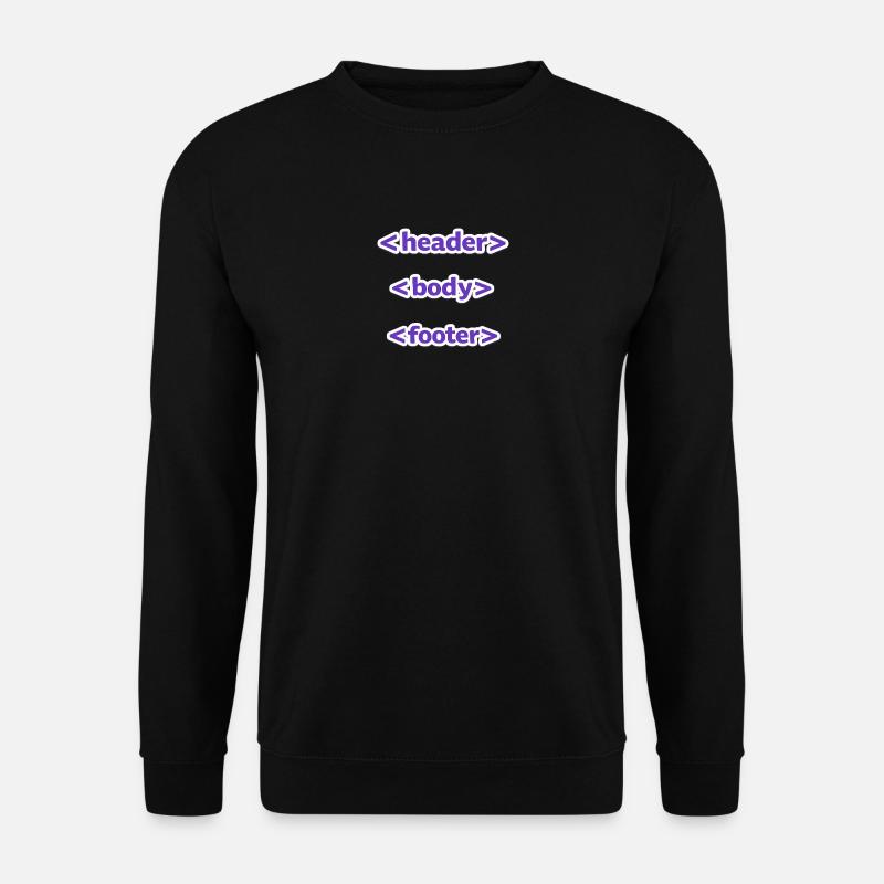 Code Stil: Header, Body, Footer - Für jeden - Unisex Pullover - Schwarz