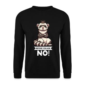 Before You Ask Frettchen Frettchenbesitzer Nager - Unisex Pullover - Schwarz - Vorne - Alina (178cm) & Michal (187cm)