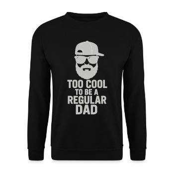 Cooler Papa: Bart, Cap & Brille – Vatertag Idee - Unisex Pullover - Schwarz - Vorne - Alina (178cm) & Michal (187cm)