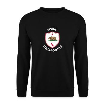 Irvine CA Bear Shield Emblem - Unisex Sweatshirt - black - Front - Alina (178cm) & Michal (187cm)
