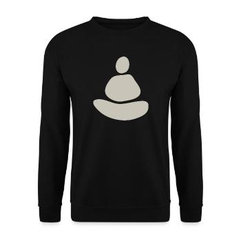 Minimalistische Zen-Meditation - Unisex Pullover - Schwarz - Vorne - Alina (178cm) & Michal (187cm)