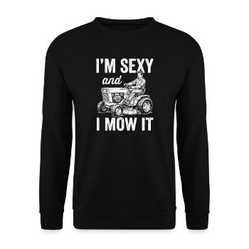 Chemise humoristique pour hommes à tondeuses à gazon - Sweat-shirt Unisexe - noir - Devant - Alina (178cm) & Michal (187cm)