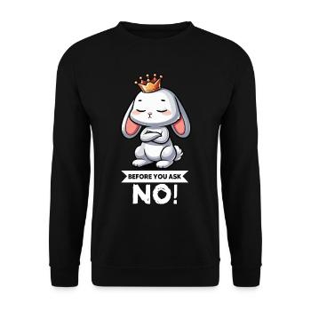 Avant que tu ne demandes à Rabbit Bunny Bunny Bunny Rongeur aux longues oreilles - Sweat-shirt Unisexe - noir - Devant - Alina (178cm) & Michal (187cm)