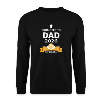 Beförderung zum Vater 2026 - Unisex Pullover - Schwarz - Vorne - Alina (178cm) & Michal (187cm)