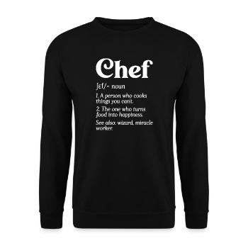 Funny Chef Definition Head Chef Baker Restaurant C - Unisex Sweatshirt - black - Front - Alina (178cm) & Michal (187cm)