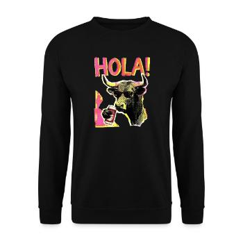 Hallo Kuh Bier Rindvieh - Unisex Pullover - Schwarz - Vorne - Alina (178cm) & Michal (187cm)