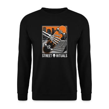 Skater Street Rituals Shirt, Hoodie, Bag and Cap - Unisex Sweatshirt - black - Front - Alina (178cm) & Michal (187cm)