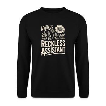 Nature's Reckless Assistant - Unisex Sweatshirt - black - Front - Alina (178cm) & Michal (187cm)