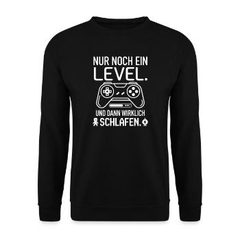 Nur noch ein Level Gaming Design - Unisex Pullover - Schwarz - Vorne - Alina (178cm) & Michal (187cm)