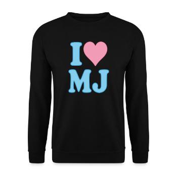 Ich liebe niedliches Pastellherz-Design - Unisex Pullover - Schwarz - Vorne - Alina (178cm) & Michal (187cm)