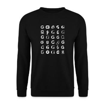 Ornate G Glyphs Mosaic - Unisex Sweatshirt - black - Front - Alina (178cm) & Michal (187cm)