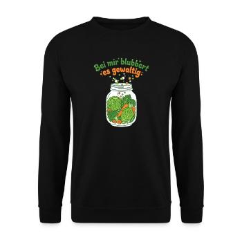 Pot Mason de légumes de fermentation bouillonnant - Sweat-shirt Unisexe - noir - Devant - Alina (178cm) & Michal (187cm)
