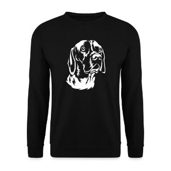 Gammel Dansk Honsehond « Tête « Édition Noire » - Sweat-shirt Unisexe - noir - Devant - Alina (178cm) & Michal (187cm)