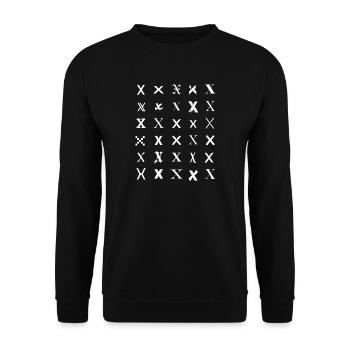 Typography Monogram X Pattern - Unisex Sweatshirt - black - Front - Alina (178cm) & Michal (187cm)
