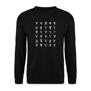 Typography Y monogram letter mosaic design - Unisex Sweatshirt - black - Front - Alina (178cm) & Michal (187cm)