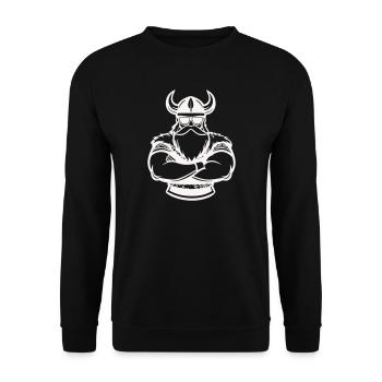 Viking Kraft Crossed Arms - Unisex Sweatshirt - black - Front - Alina (178cm) & Michal (187cm)