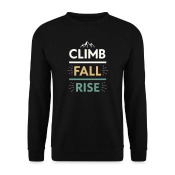 Climbs Falls Raises Mountain - Unisex Sweatshirt - black - Front - Alina (178cm) & Michal (187cm)