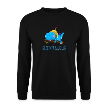 Dino Sleeps Tired - Unisex Sweatshirt - black - Front - Alina (178cm) & Michal (187cm)