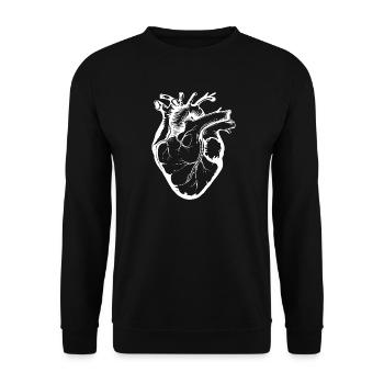 Herz in Originalgröße - Unisex Pullover - Schwarz - Vorne - Alina (178cm) & Michal (187cm)
